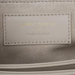 مملوكة مسبقًا حقيبة سانت لوران جلد العجل بيج مونوجرام يونفيرستي وسط بقلاب