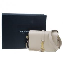 مملوكة مسبقًا حقيبة سانت لوران جلد العجل بيج مونوجرام يونفيرستي وسط بقلاب