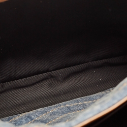 Saint Laurent Blue/Beige Matelasse Denim and Suede Medium Niki Shoulder Bag