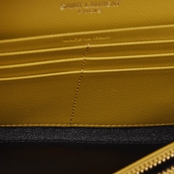 Saint Laurent Mustard Yellow Matelasse Leather Large Cassandre Flap Wallet