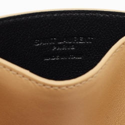 Pre Owned Saint Laurent Beige Raffia and Leather Uptown Wallet on Chain