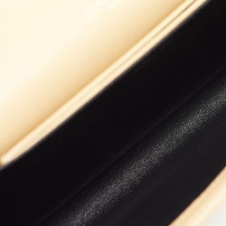 Pre Owned Saint Laurent Beige Raffia and Leather Uptown Wallet on Chain