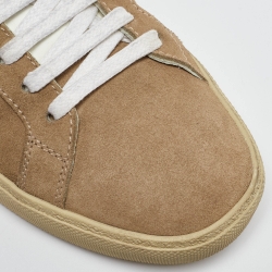 Saint Laurent Paris Beige Suede Court Classic Low Top Sneakers Size 39
