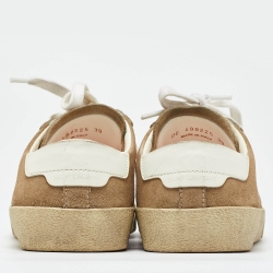 Saint Laurent Paris Beige Suede Court Classic Low Top Sneakers Size 39