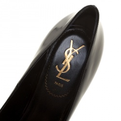 Pre Owned Saint Laurent Paris Black Patent Leather Tribute Platform Pumps Size 41