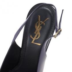 Pre Owned Saint Laurent Paris Purple Patent Slingback Sandals Size 39