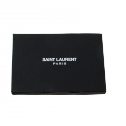 Pre Owned Saint Laurent Paris Metallic Grey Textured Leather Tribute Flat Slides Size 37.5