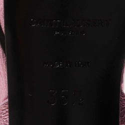 Pre Owned Saint Laurent Metallic Pink Leather Tribute Sandals Size 35.5