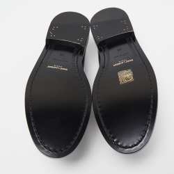 Pre Owned Saint Laurent Paris Black Leather Penny Slip On Loafers Size 38