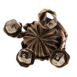 مملوكة مسبقًا Saint Laurent Paris Shadow Crown Gold Ring Size 50