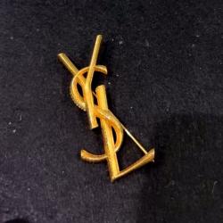 Pre Owned Yves Saint Laurent  YSL Logo Brooch