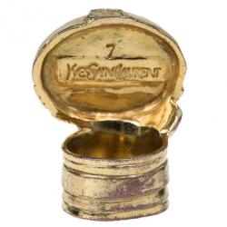 Pre Owned Saint Laurent Paris Arty Black Ring Size 54.5