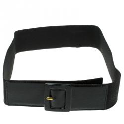 Pre Owned Saint Laurent Black Elastic Waist Belt 85cm