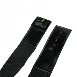 Pre Owned Saint Laurent Black Elastic Waist Belt 85cm
