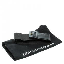 Pre Owned Saint Laurent Black Elastic Waist Belt 85cm