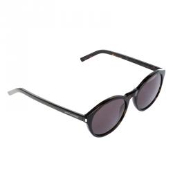 مملوكة مسبقًا نظارة شمسية سان لوران 086Y1 ترتواز بني داكن مستديرة