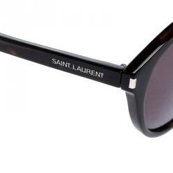 مملوكة مسبقًا نظارة شمسية سان لوران 086Y1 ترتواز بني داكن مستديرة
