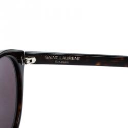 مملوكة مسبقًا نظارة شمسية سان لوران 086Y1 ترتواز بني داكن مستديرة