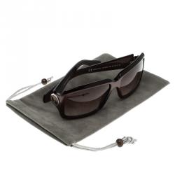 Pre Owned نظارة شمسية سان لوران باريس  YSL 6110/S بنية مربعة