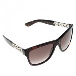 Pre Owned Saint Laurent Dark Brown Tortoise YSL 6373/S Wayfarer Sunglasses