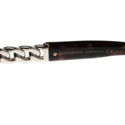 Pre Owned Saint Laurent Dark Brown Tortoise YSL 6373/S Wayfarer Sunglasses