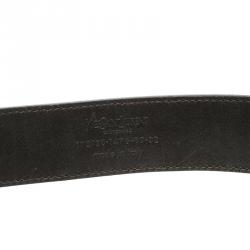 مملوكة مسبقًا حزام سان لوران جلد وشعر عجل طباعة فهد بيج فاتح 80 سم