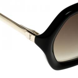 Pre Owned نظارة شمسية سان لوران باريس مربعة YSL 6322/S بنية/ سوداء