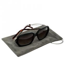 Pre Owned نظارة شمسية سان لوران باريس مربعة YSL 6322/S بنية/ سوداء