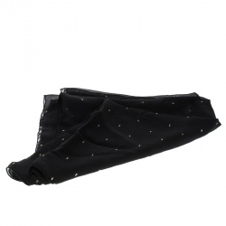 Pre Owned Saint Laurent Paris Black Silk Chiffon Metallic Dot Stole