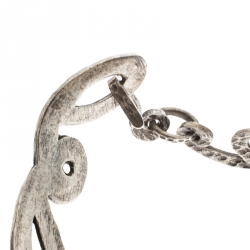 Pre Owned قلادة سان لوران باريس مفرغة فضية اللون