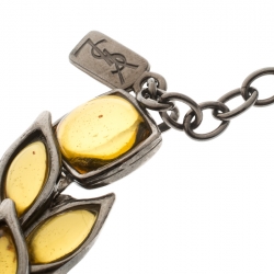 Pre Owned عقد شوكر سان لوران باريس جيريبواكس أوراق شجر صفراء