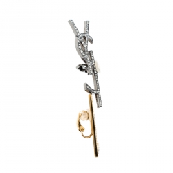 مملوكة مسبقًا أقراط سان لورنا باريس مرصعة كريستال غير متشابهه