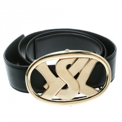 Yves Saint Laurent, Accessories, Iso Black And Gold Ysl Belt