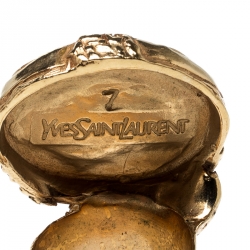 Pre Owned خاتم سان لوران أرتي لازورد بيضاوي مقاس 57