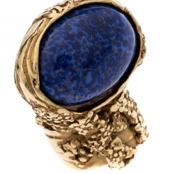 Pre Owned  خاتم سان لوران أرتي لازورد بيضاوي مقاس 57