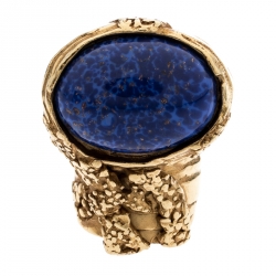 Pre Owned خاتم سان لوران أرتي لازورد بيضاوي مقاس 57