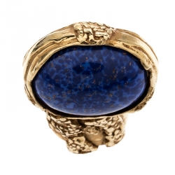 Pre Owned خاتم سان لوران أرتي لازورد بيضاوي مقاس 57