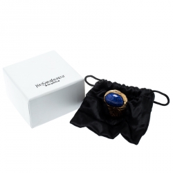 Pre Owned خاتم سان لوران أرتي لازورد بيضاوي مقاس 57