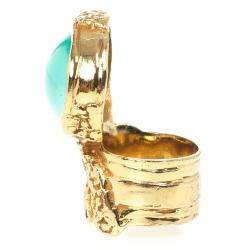 مملوكة مسبقًا Saint Laurent Arty Green Oval Ring Size 53