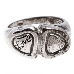 Pre Owned Saint Laurent Paris Sterling Silver Love Ring Size 54