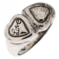 Pre Owned Saint Laurent Paris Sterling Silver Love Ring Size 54