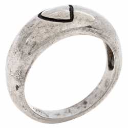 مملوكة مسبقًا خاتم سان لوران باريس بنقوش قلب فضة استرليني مقاس 58