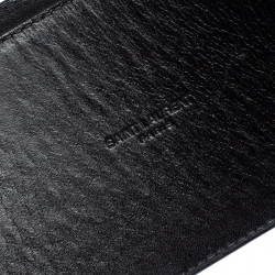 مملوكة مسبقًا حزام سان لوران إبزيم خصر جلد لامع أسود 80 سم