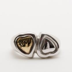 مملوكة مسبقًا Yves Saint Laurent Contrarie Heart Love Silver Ring Size 54