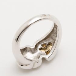 مملوكة مسبقًا Yves Saint Laurent Contrarie Heart Love Silver Ring Size 54