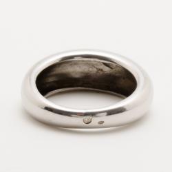 Pre Owned Saint Laurent Paris "Love" Silver Small Band Ring Size 52
