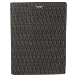 Saint Laurent Dark Brown Printed Coated Canvas A5 Notebook Cover