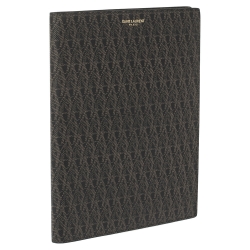 Saint Laurent Dark Brown Printed Coated Canvas A5 Notebook Cover