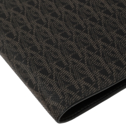 Saint Laurent Dark Brown Printed Coated Canvas A5 Notebook Cover