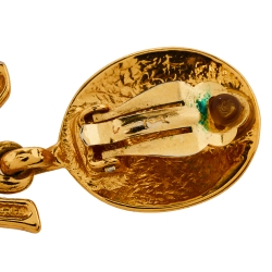 مملوكة مسبقًا Yves Saint Laurent Vintage Iconic Logo Clip On Earrings 